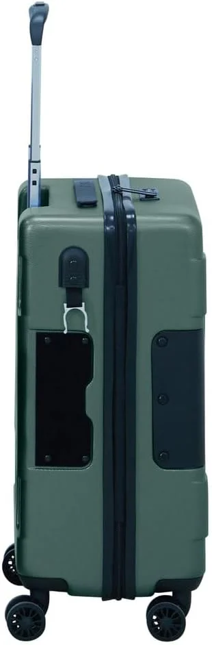 چمدان کابین سایز چرخشی TACH V3 | سایز 20 اینچ | دارای 2 پورت شارژ USB | جای قمقمه | سیستم اتصال داخلی ثبت شده | اتصال آسان 6 چمدان | سبز