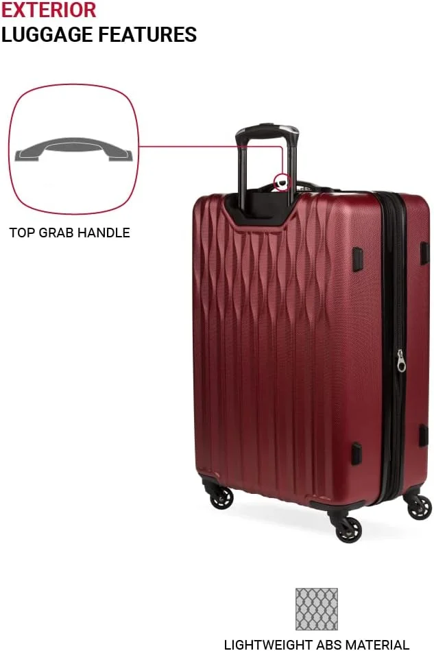 چمدان سخت بدنه چرخشی SwissGear 8018 با قابلیت افزایش حجم