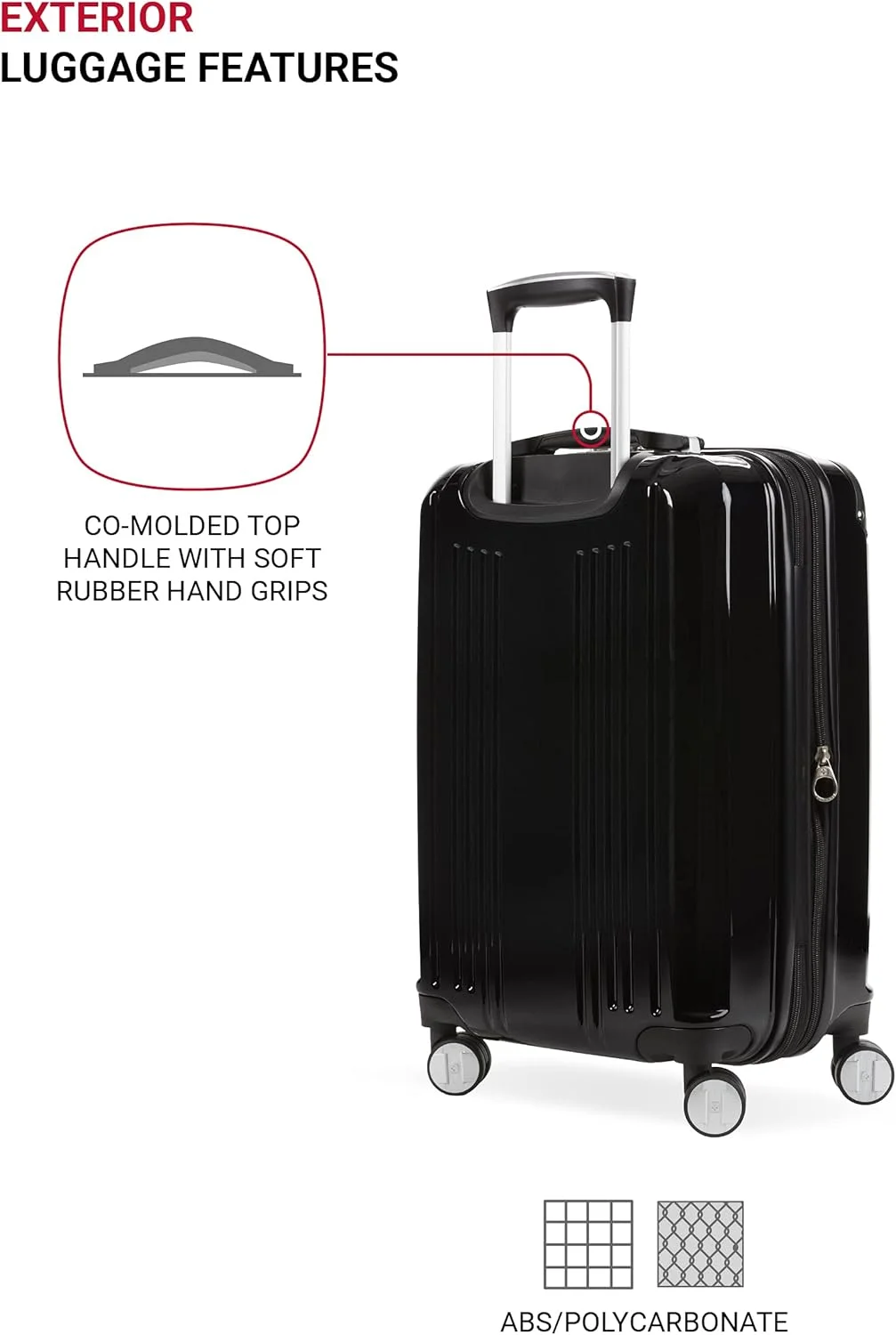 چمدان سخت SwissGear 7786 با قابلیت افزایش حجم و چرخ های اسپینر