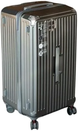 چمدان کابین سایز سوئیس کیس، 20 اینچ، بدنه سخت، طرح راه راه مینیمال، چرخ های دوبل، سبک وزن، مدل BTL-A001-20 خاکستری