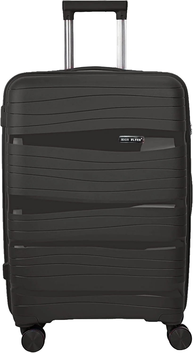 چمدان مسافرتی PP، سبک و جادار، با قفل TSA، مناسب برای حمل دستی (سایز 20 اینچ (51 سانتی‌متر)، مشکی)