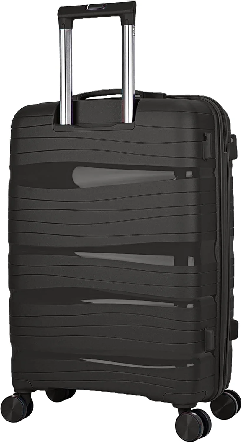 چمدان مسافرتی PP، سبک و جادار، با قفل TSA، مناسب برای حمل دستی (سایز 20 اینچ (51 سانتی‌متر)، مشکی)