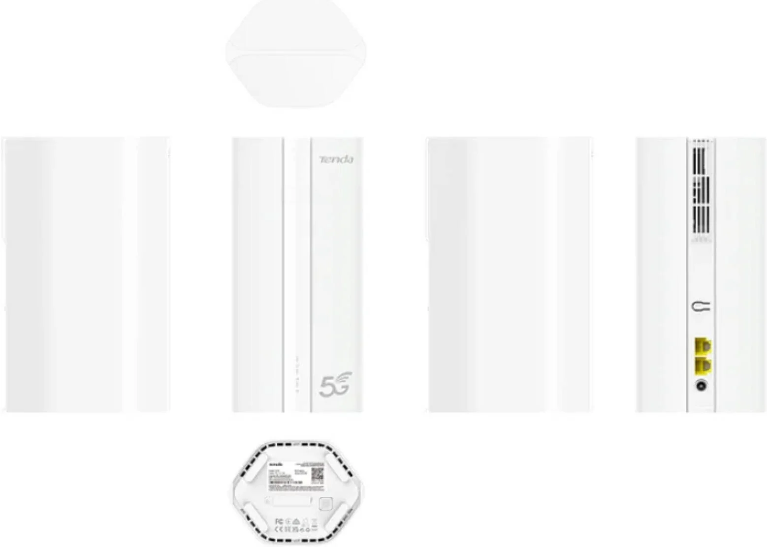 مودم روتر 5G CPE دو بانده Tenda AX1800 با اسلات سیم کارت، روتر اینترنت بی سیم پرسرعت با مودم داخلی 5G/4G LTE، وای فای 6 دو بانده (2.4 گیگاهرتز و 5 گیگاهرتز)، ایده آل برای خانه، دفتر | 5G01