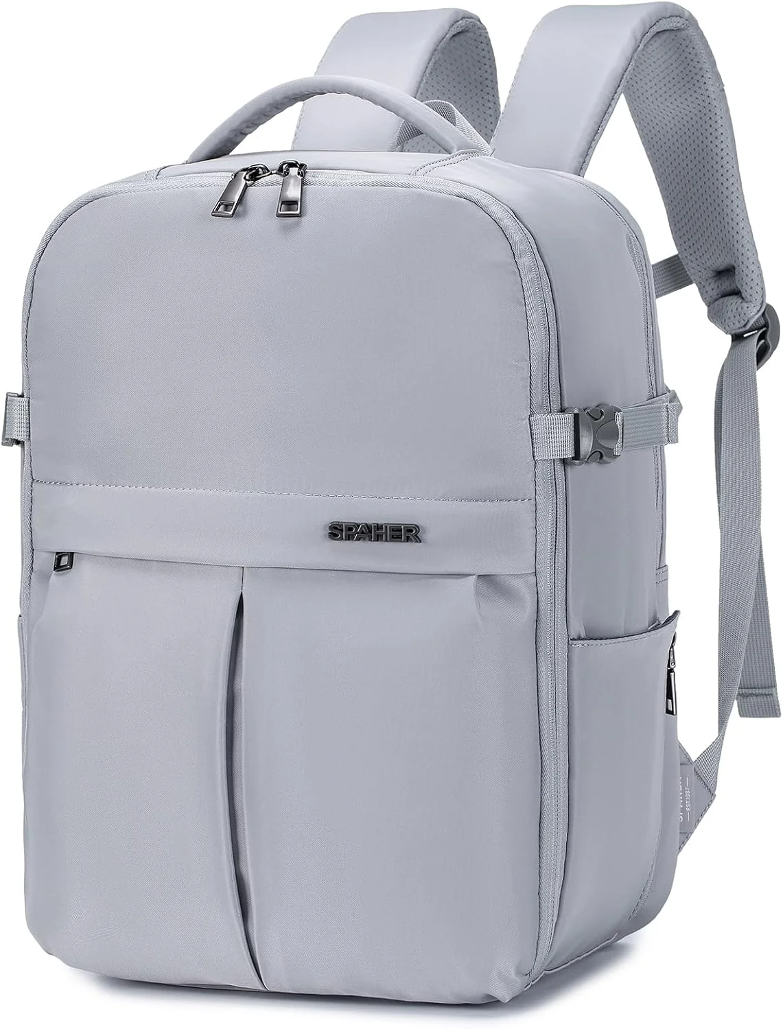 کیف کابین SPAHER کوله پشتی لپ تاپ زیر صندلی ویز ایر 40x30x20 مناسب لپ تاپ 15.6 اینچی برای مدرسه، کوله پشتی مسافرتی، کوله پشتی دستی، کوله پشتی روزمره، خاکستری
