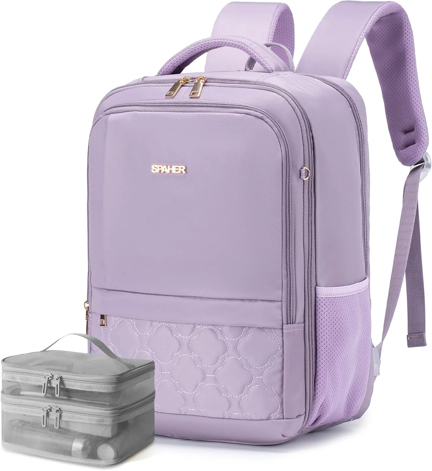 کیف کابین اسپاهر 40x30x20 کوله پشتی لپ تاپ زیر صندلی 15.6 اینچی برای مدرسه، مسافرت، حمل دستی، کوله پشتی روزمره، کیف دستی تایید شده، کوله پشتی پرواز بنفش