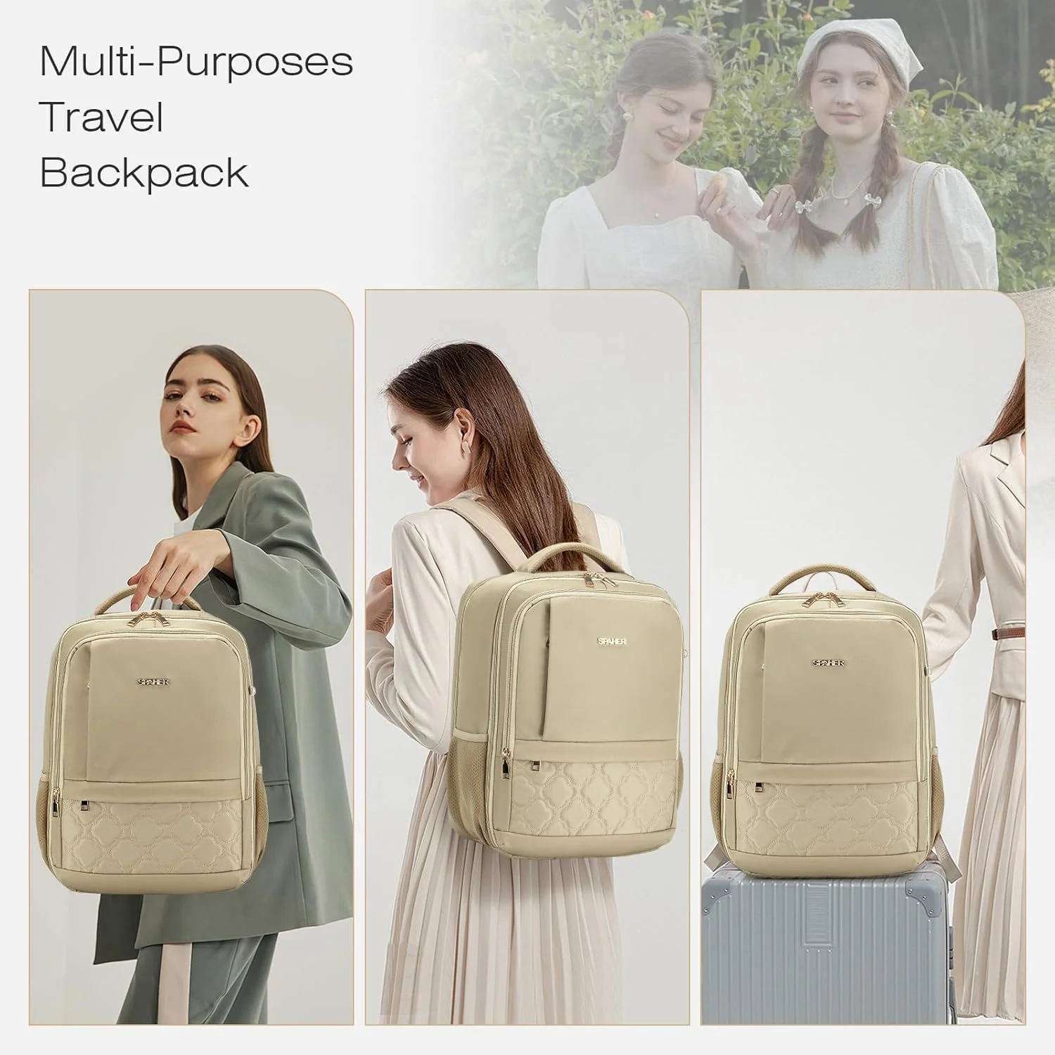 کیف کابین اسپاهر 40x30x20 کوله پشتی لپ تاپ زیر صندلی 15.6 اینچی برای مدرسه، مسافرت، حمل دستی، کوله پشتی روزمره، کیف دستی تایید شده، کوله پشتی پرواز بنفش