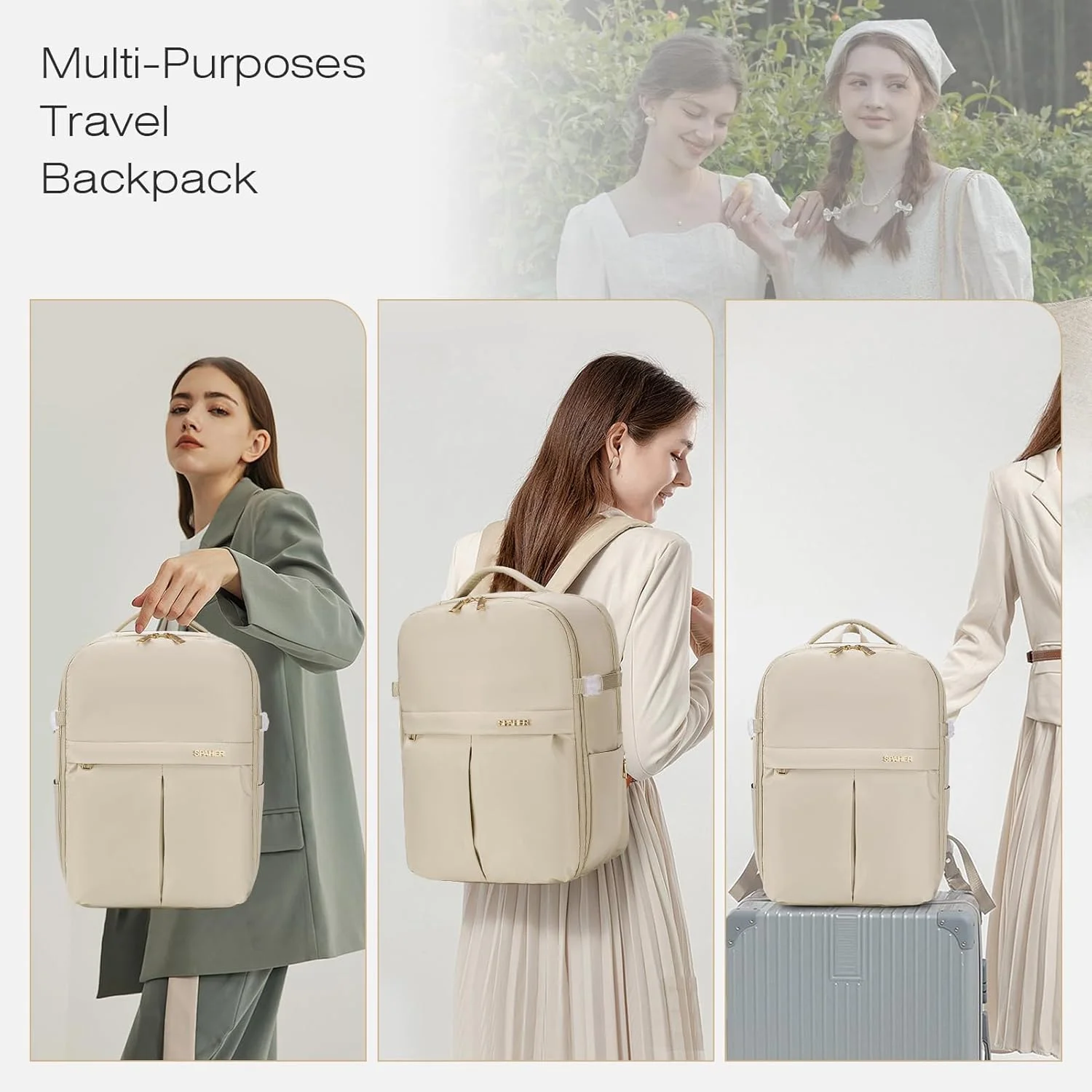 کیف کابین SPAHER کوله پشتی لپ تاپ زیر صندلی ویز ایر 40x30x20 مناسب لپ تاپ 15.6 اینچی برای مدرسه، کوله پشتی مسافرتی، کوله پشتی دستی، کوله پشتی روزمره، خاکستری