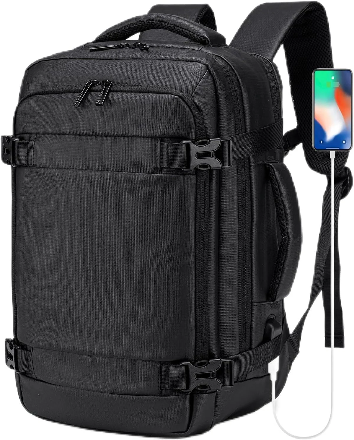 کیف کابین هواپیما SPAHER، کوله پشتی دستی 40x20x25، کوله پشتی لپ تاپ 14 اینچی، کیف دستی تایید شده برای سفر، کیف دوشی کوله پشتی، کیف پرواز با USB 20 لیتری