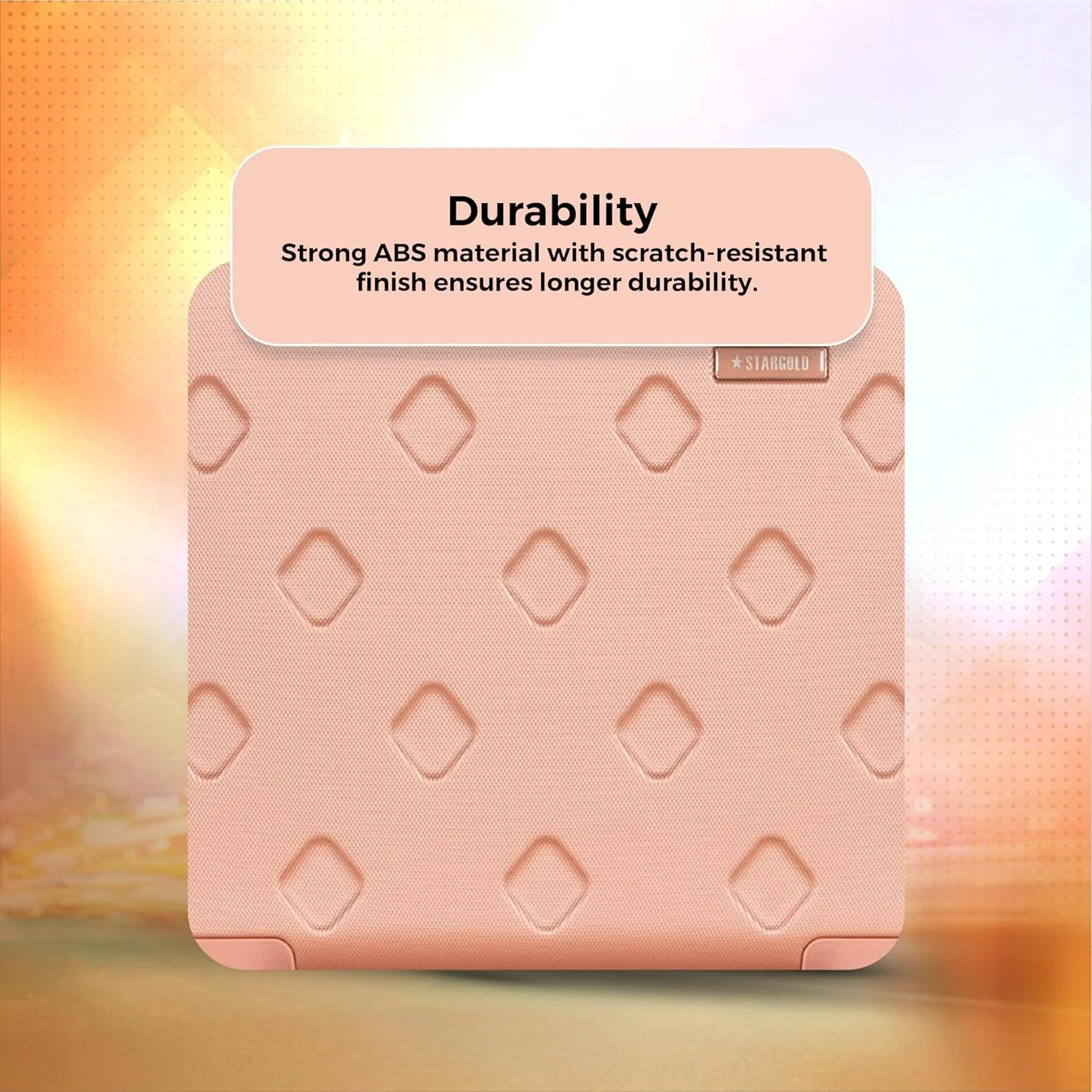 چمدان تک کابین سایز 16 اینچ استارگلد مدل T81D C با 4 چرخ گردان - صورتی رز