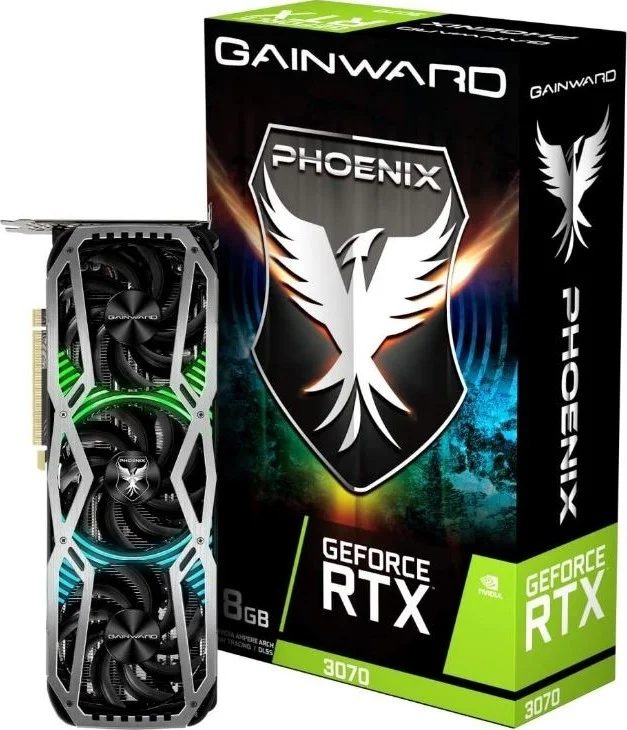 کارت گرافیک Gainward GeForce RTX 3070 Phoenix V1 Edition، حافظه 8 گیگابایت GDDR6 256 بیتی، سرعت کلاک 7000 مگاهرتز (14 گیگابیت بر ثانیه)، PCI-Express Gen 4 x16، 8 پین، HDMI، Displayport | NE63070019P2-1041X