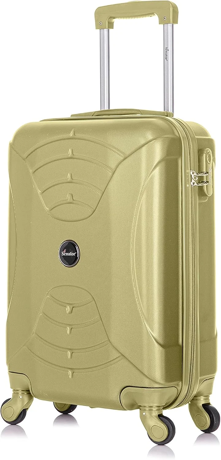 چمدان کابین سایز کوچک سخت ABS سناتور مناسب سفر با چرخ های اسپینر بی صدا KH2005 (سایز کابین 20 اینچ، سبز چای)