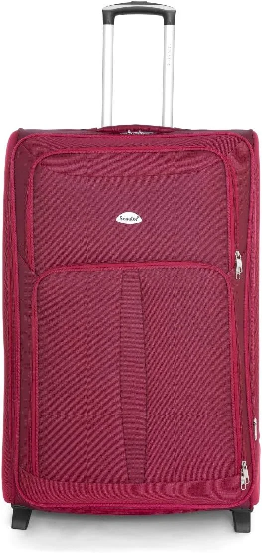 چمدان کابین سایز سخت سناتور 20 اینچی کوچک چرخ دار مناسب برای همه | چمدان فوق سبک با چرخ های اسپینر 4 (کابین سایز 20 اینچ، زرشکی)