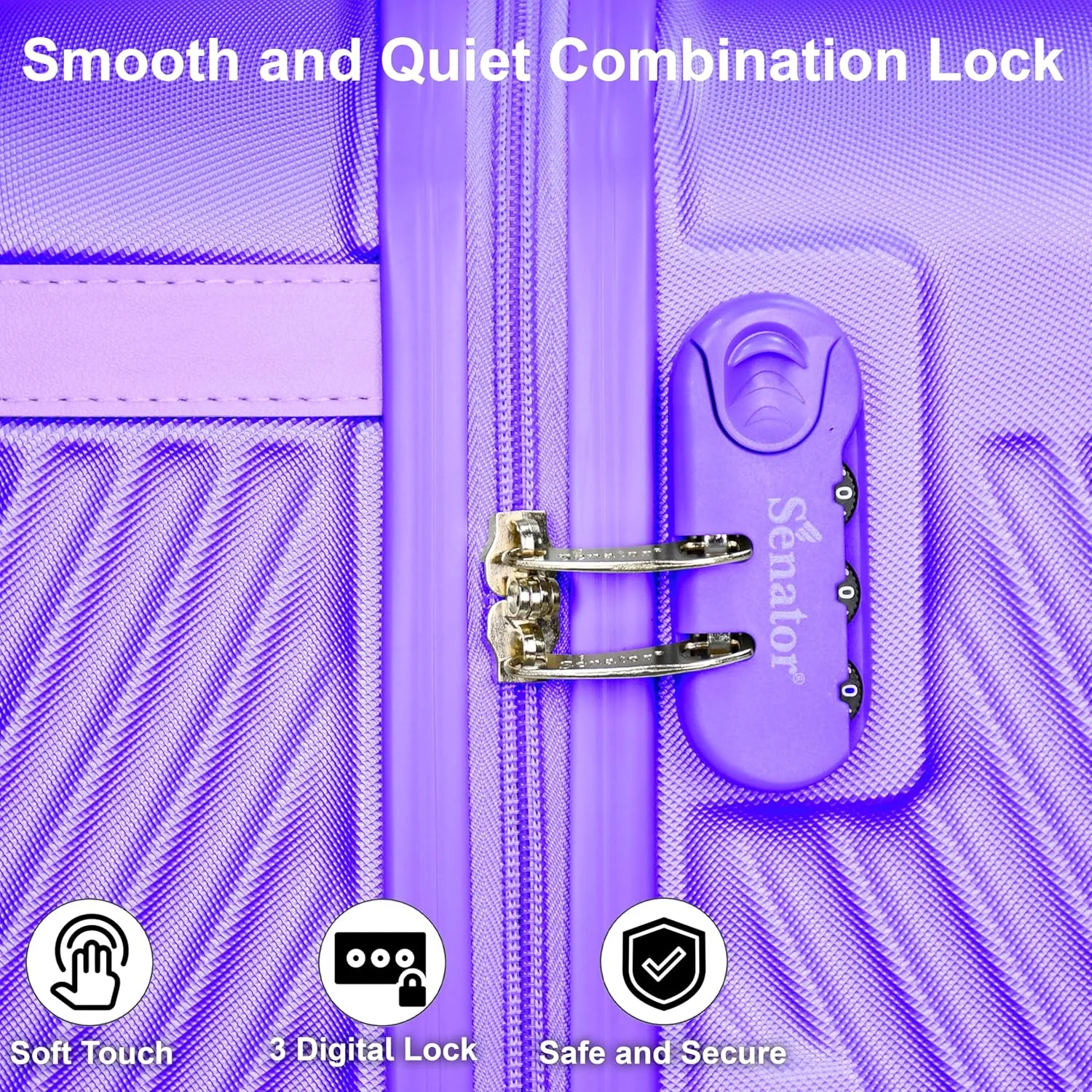 چمدان سبک وزن سخت سناتور ABS با 4 چرخ چرخان بی صدا مدل KH1065 (سایز کابین 20 اینچی، بنفش هایلایت) چمدان سبک وزن سخت سناتور ABS با 4 چرخ چرخان بی صدا مدل KH1065 (سایز کابین 20 اینچی، بنفش هایلایت)