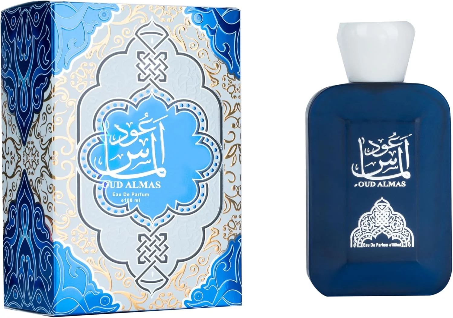 ادکلن معین عود الماس ۱۰۰ میل، ادو پرفیوم унисекс برای آقایان و بانوان، رایحه چوبی و تند ماندگار با نت های اسطوخودوس و نعناع هندی، عطر свежий و элегантный برای استفاده روز و شب