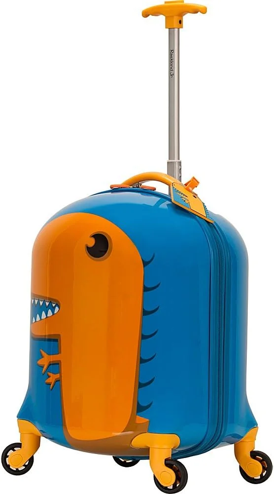 چمدان چرخشی سخت پوسته پلی کربنات Rockland Jr. طرح دایناسور