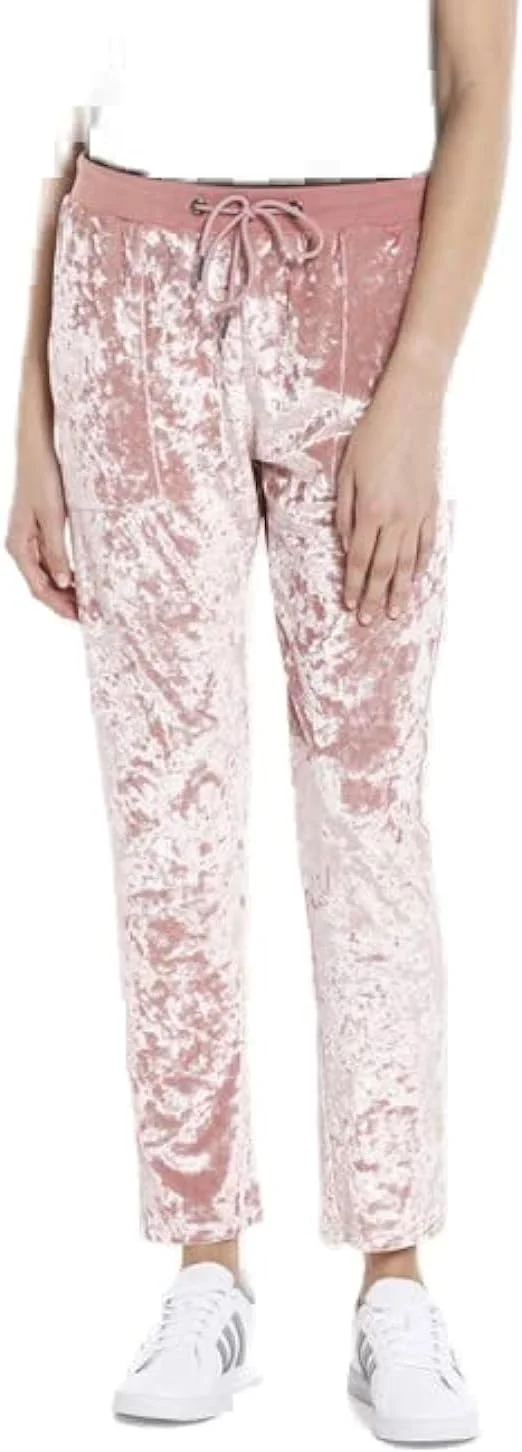 شلوار مخمل زنانه صورتی بند دار - سایز M