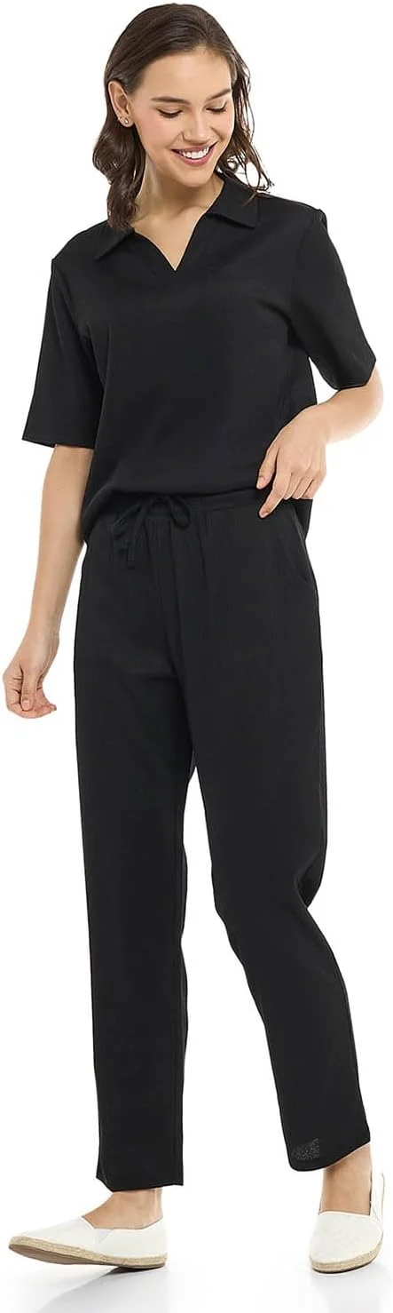 شلوار زنانه آر اند بی مدل 325-1193WY008-4 با بافت دار و فرم مخروطی و کمر بند دار