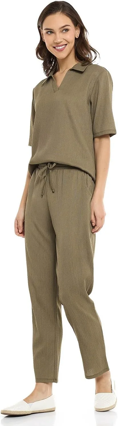 شلوار زنانه آر اند بی مدل 325-1193Wy008-4 با بافت طرح دار و فرم مخروطی به همراه کمر بند دار