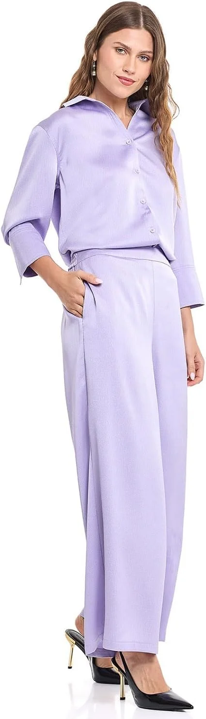 R&B شلوار زنانه مدل 125-1846Wy034-2، پهن و ساده با کمر کشی