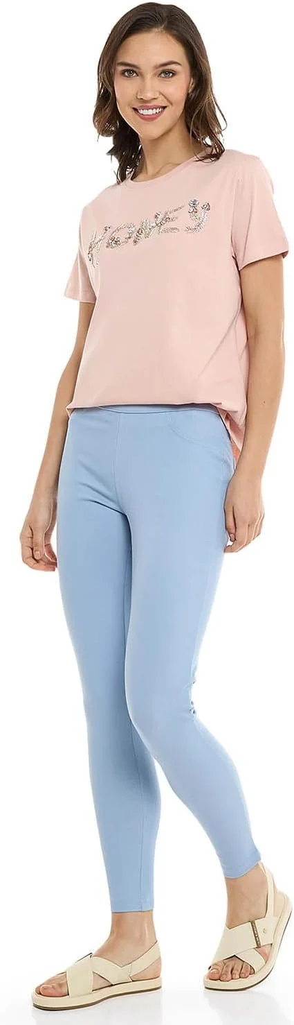 شلوار جذب زنانه ساده با کمر کشی مدل 4-4 325-0578WY00