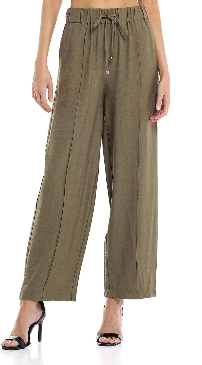 شلوار زنانه راسته و گشاد با کمر بند دار