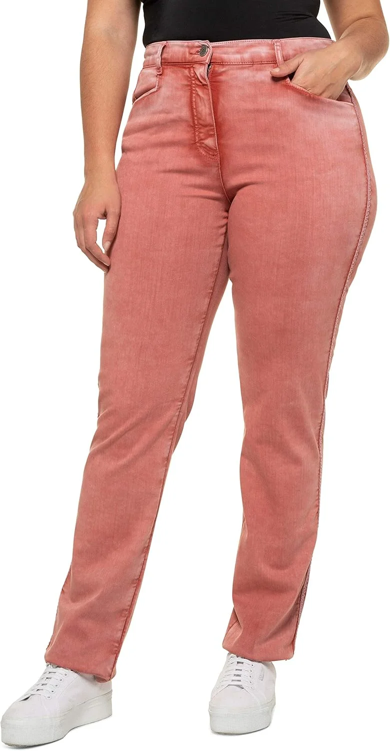 شلوار زنانه سایز بزرگ Ulla Popken مدل Mona با نوار تزئینی جانبی