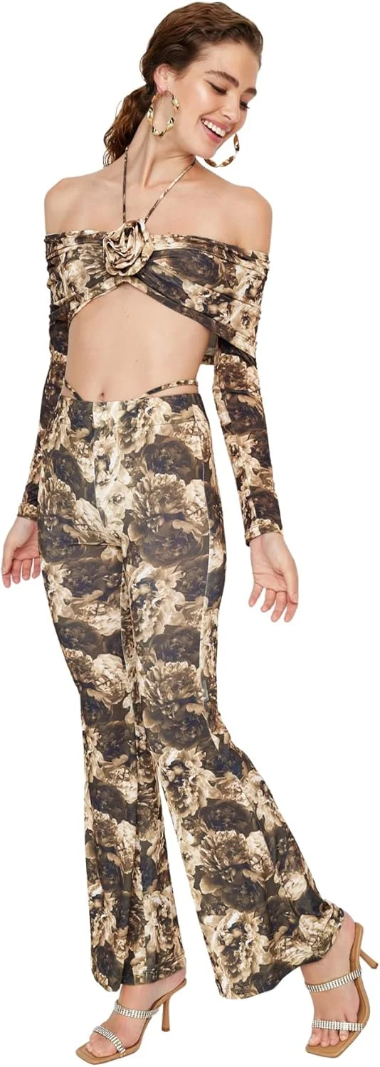 شلوار ترندیول زنانه، مدل دمپا گشاد کمر بلند (تک عددی)