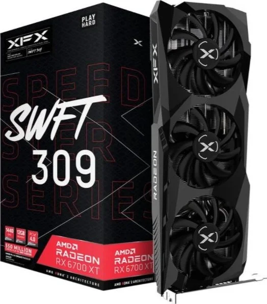 کارت گرافیک گیمینگ XFX Speedster SWFT309 AMD Radeon RX 6700 XT CORE با 12 گیگابایت GDDR6 HDMI 3xDP، AMD RDNA 2، کارت گرافیک | RX-67XTYJFDV