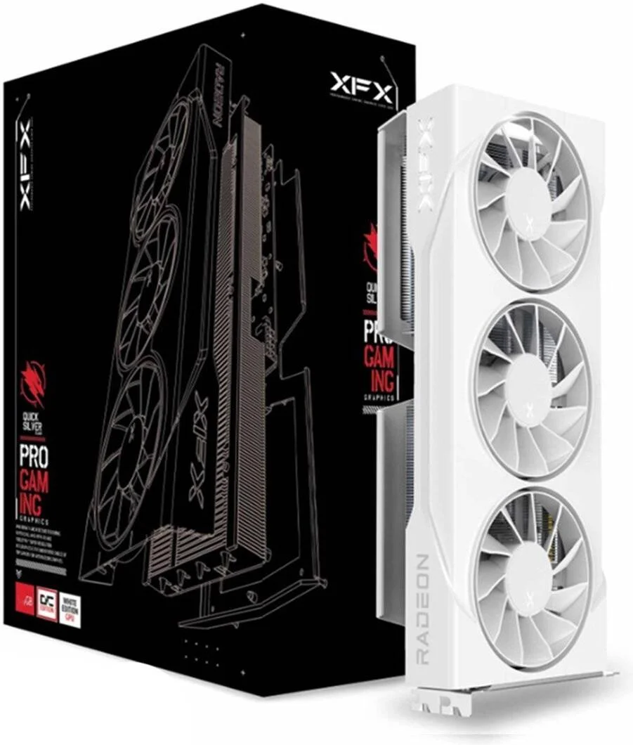 کارت گرافیک XFX Swift AMD Radeon RX 9060 XT OC Triple Fan Gaming Edition با 16 گیگابایت حافظه GDDR6 128-Bit، سرعت بوست 3320 مگاهرتز، 2048 پردازنده جریانی، سرعت کلاک حافظه 20 گیگابیت بر ثانیه، PCI-E 5.0، سفید | RX-96TS316W7