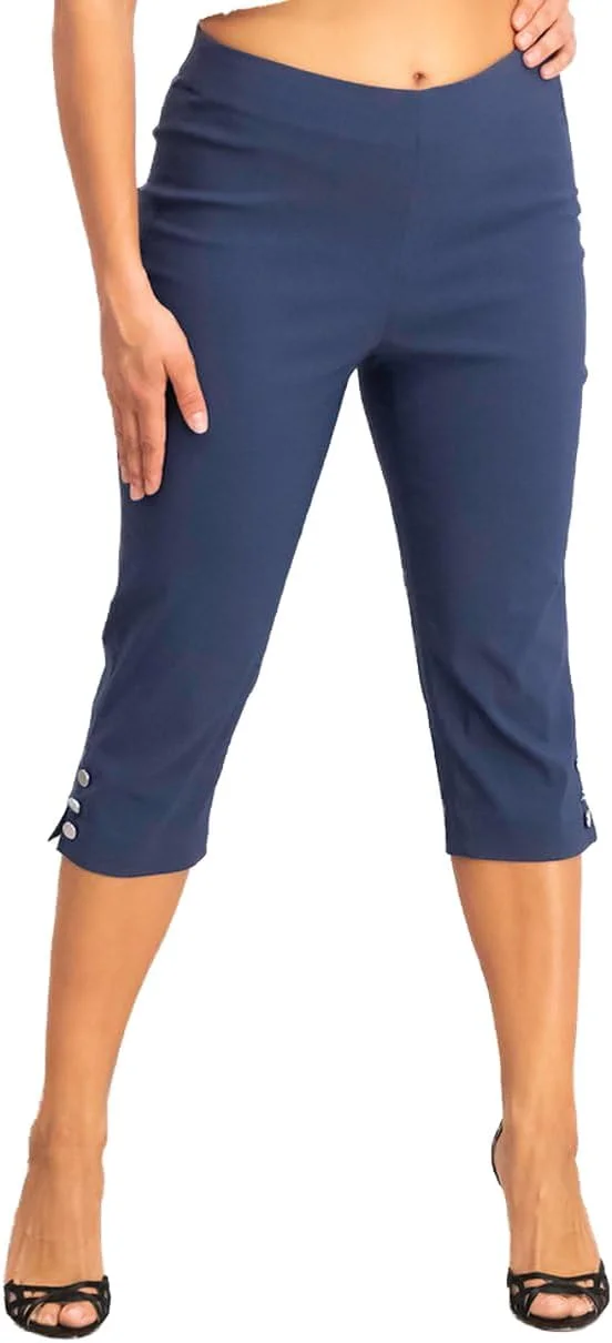 شلوار زنانه ساده سه ربع کشی تی‌چیبو سایز M سرمه‌ای