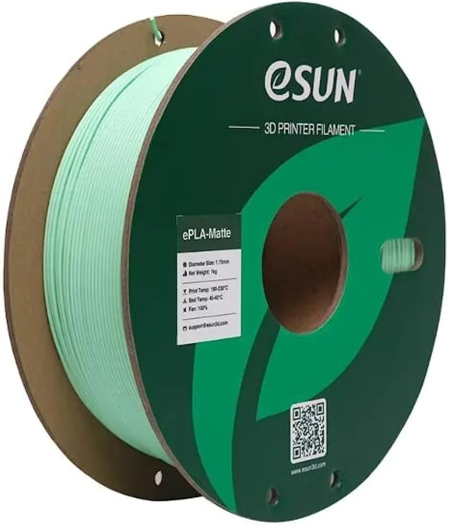 فیلامنت پرینتر سه بعدی eSUN ePLA-Matte 1.75mm، سبز نعنایی، فیلامنت PLA 1.75 میلی متری 1 کیلوگرمی / رول…