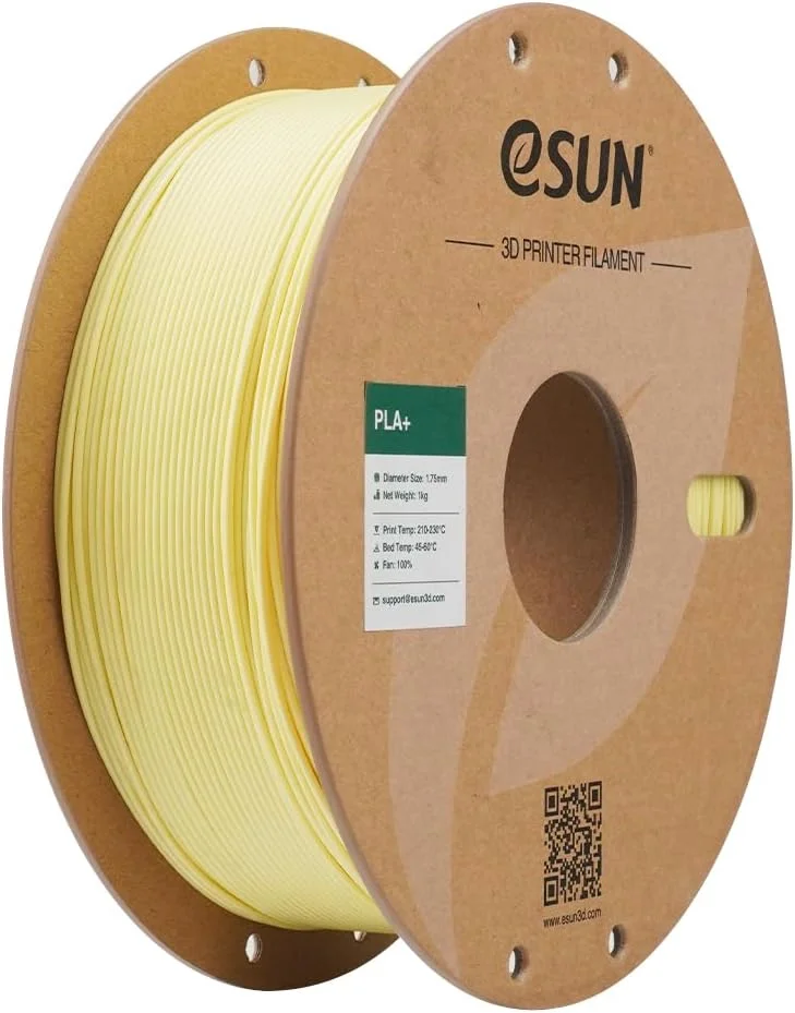 فیلامنت PLA+ ای‌سان، زرد بادامی، ۱.۷۵ میلی‌متر، ۱ کیلوگرم/رول، مقاوم در برابر ترک - PLA با پرداخت صاف | فیلامنت برای پرینترهای سه بعدی FDM، رواداری رول PLA PLUS در محدوده +/- ۰.۰۵ میلی‌متر (زرد بادامی)