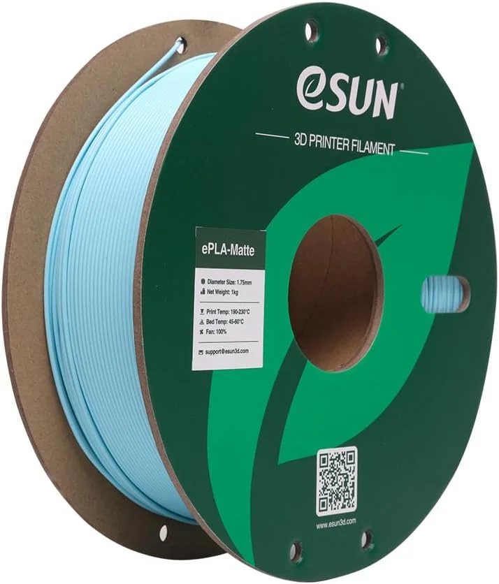 فیلامنت پرینتر سه بعدی eSUN ePLA-Matte 1.75mm، آبی روشن، فیلامنت PLA 1.75 با وزن 1 کیلوگرم