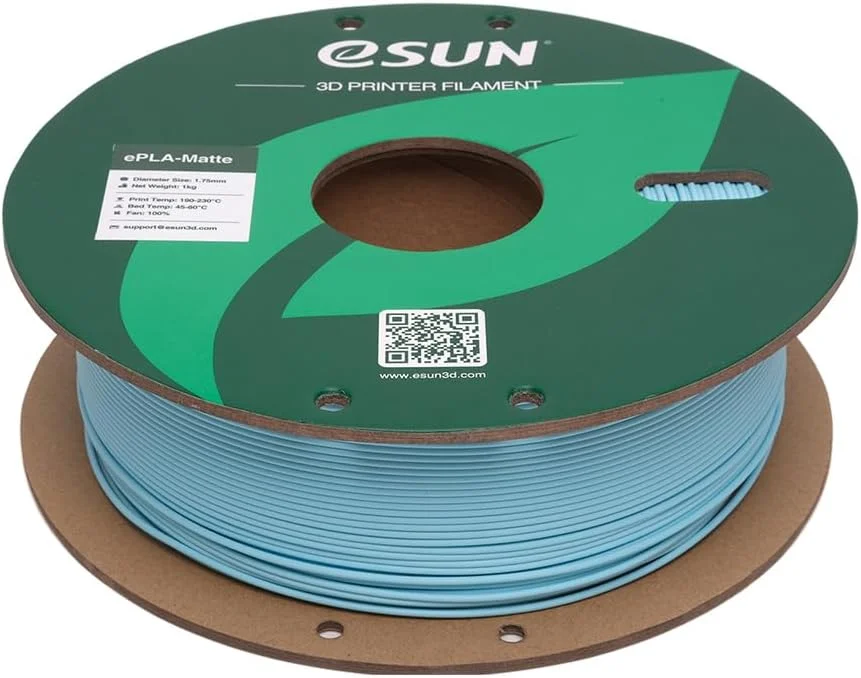 فیلامنت پرینتر سه بعدی eSUN ePLA-Matte 1.75mm، آبی روشن، فیلامنت PLA 1.75 با وزن 1 کیلوگرم