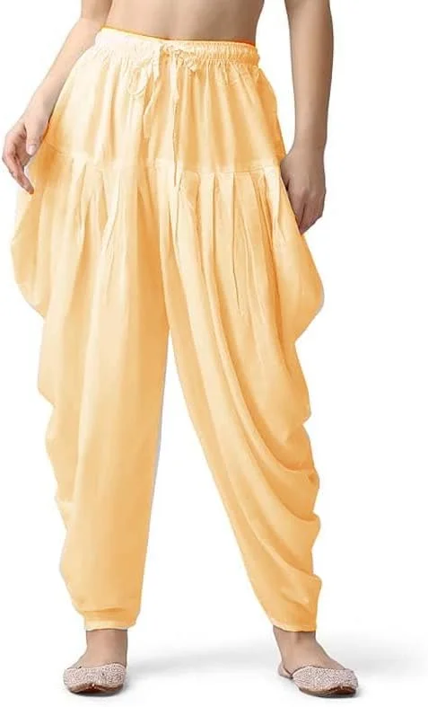 شلوار دُوتی زنانه، گشاد، از جنس ریون، شلوارک پاتیالا، شلوار هارن، سایز آزاد (26 اینچ تا 38 اینچ)