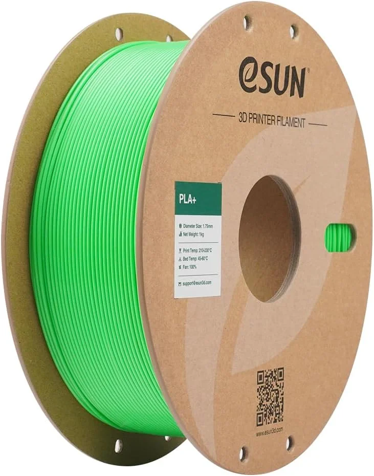 فیلامنت PLA+ ای‌سان RGB سبز 1.75 میلی‌متر، 1 کیلوگرم/رول، مقاوم در برابر ترک - PLA با پرداخت صاف | فیلامنت برای پرینترهای سه بعدی FDM، تحمل رول PLA PLUS در محدوده +/- 0.05 میلی‌متر (RGB سبز)