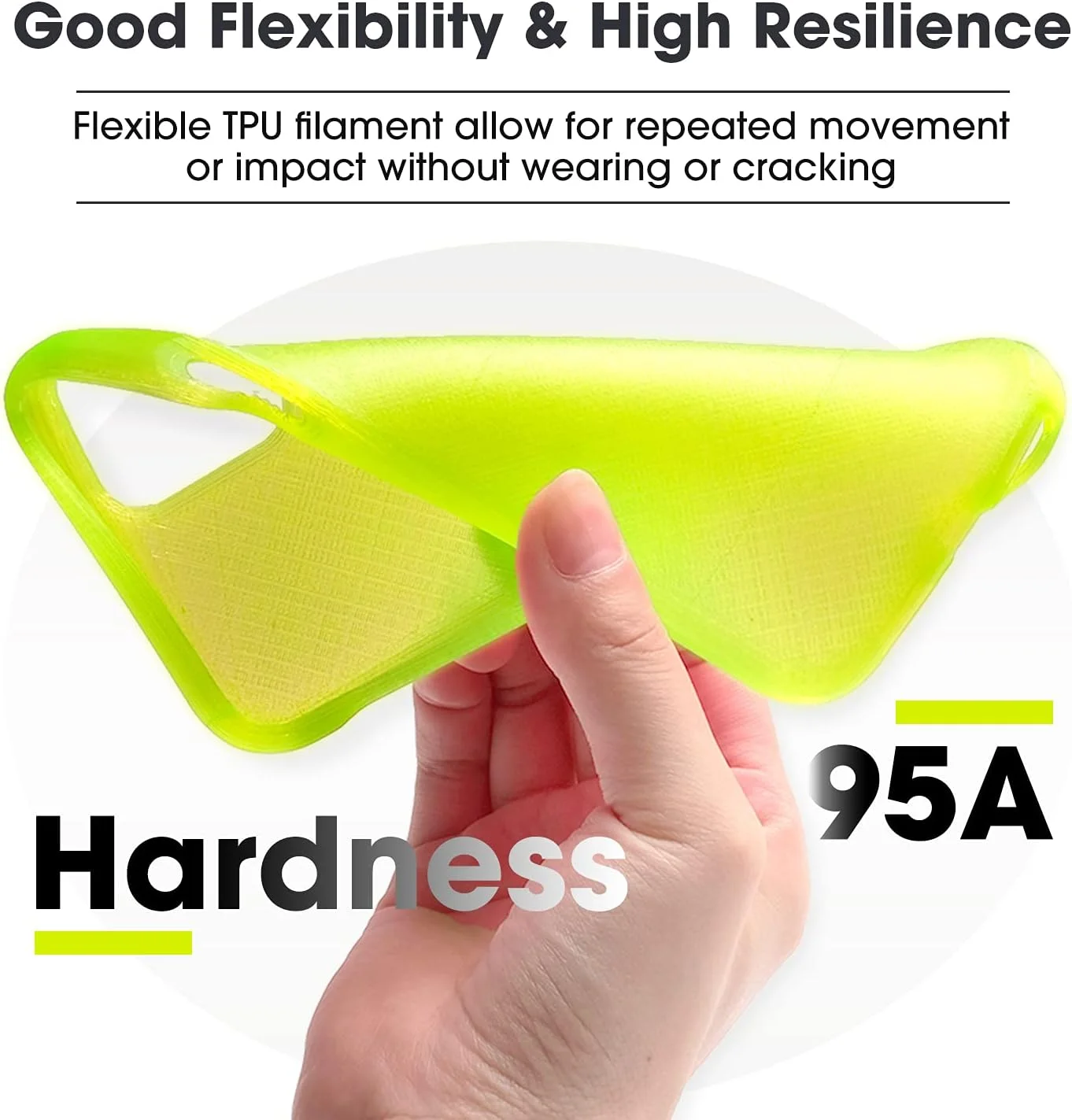 فیلامنت TPU منعطف eSUN، 1.75 میلی‌متر، فیلامنت پرینتر سه بعدی TPU 95A، دقت ابعادی +/- 0.05 میلی‌متر، رول 1 کیلوگرمی (2.2 پوند) فیلامنت پرینت سه بعدی برای پرینترهای سه بعدی، مشکی