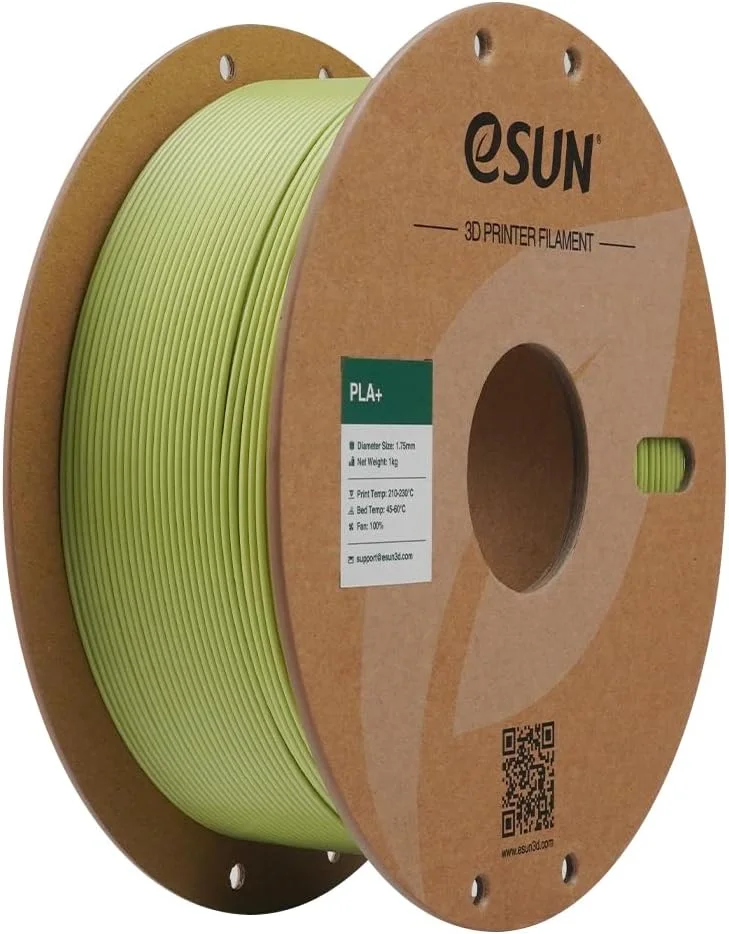 فیلامنت PLA+ ای‌سان، سبز ماچا، ۱.۷۵ میلی‌متر، ۱ کیلوگرم/رول، مقاوم در برابر ترک خوردگی - PLA با پرداخت صاف | فیلامنت برای پرینترهای سه بعدی FDM، رواداری رول PLA PLUS در محدوده +/- ۰.۰۵ میلی‌متر (سبز ماچا)