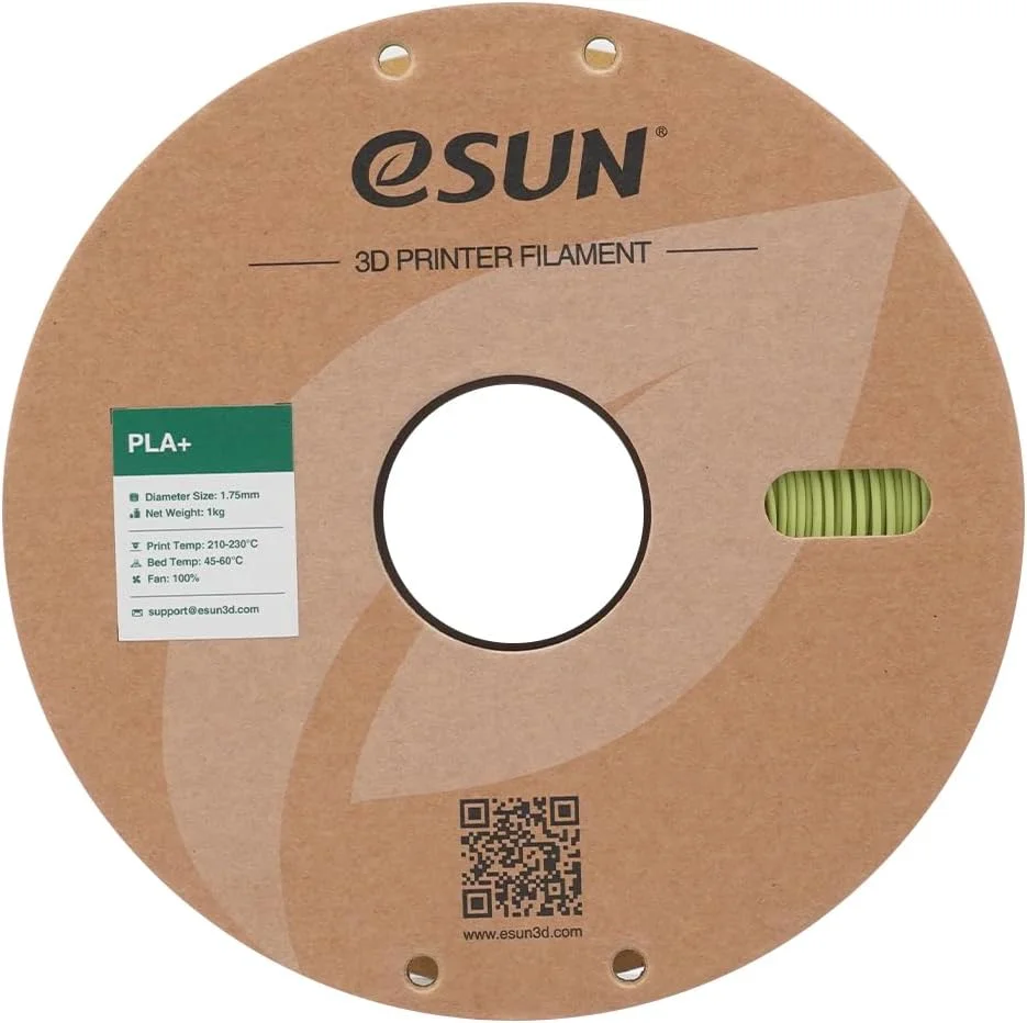 فیلامنت PLA+ ای‌سان، سبز ماچا، ۱.۷۵ میلی‌متر، ۱ کیلوگرم/رول، مقاوم در برابر ترک خوردگی - PLA با پرداخت صاف | فیلامنت برای پرینترهای سه بعدی FDM، رواداری رول PLA PLUS در محدوده +/- ۰.۰۵ میلی‌متر (سبز ماچا)