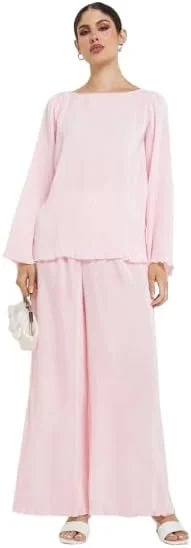 شلوار زنانه پلیسه دار نرم، سبک وزن، راحت، شلوار گشاد و شیک برای استفاده روزمره، اداری و غیر رسمی