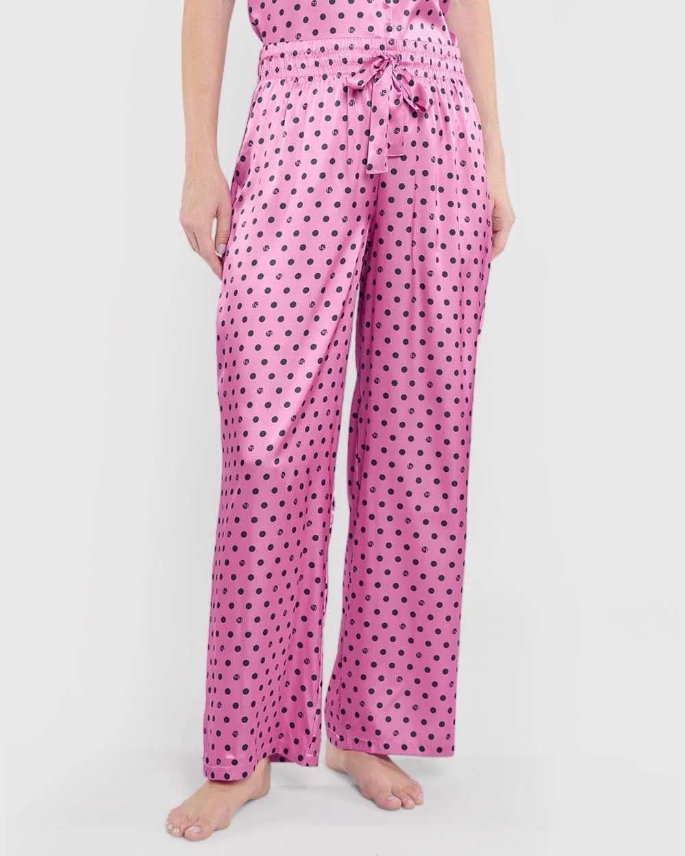 شلوار ساتن طرح دار زنانه La Senza مدل 60265327-ZB2I با بند کشی