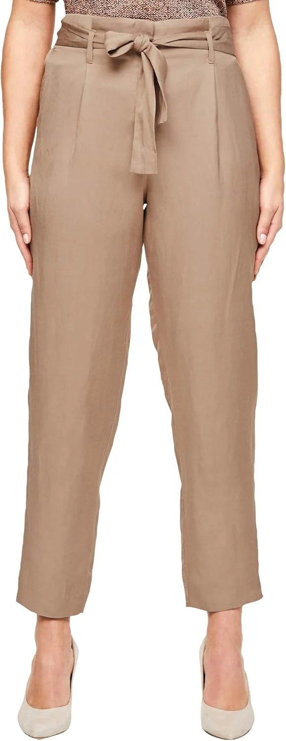 شلوار زنانه مدل Paperbag s.Oliver BLACK LABEL با قد 7/8 و کمربند پارچه ای