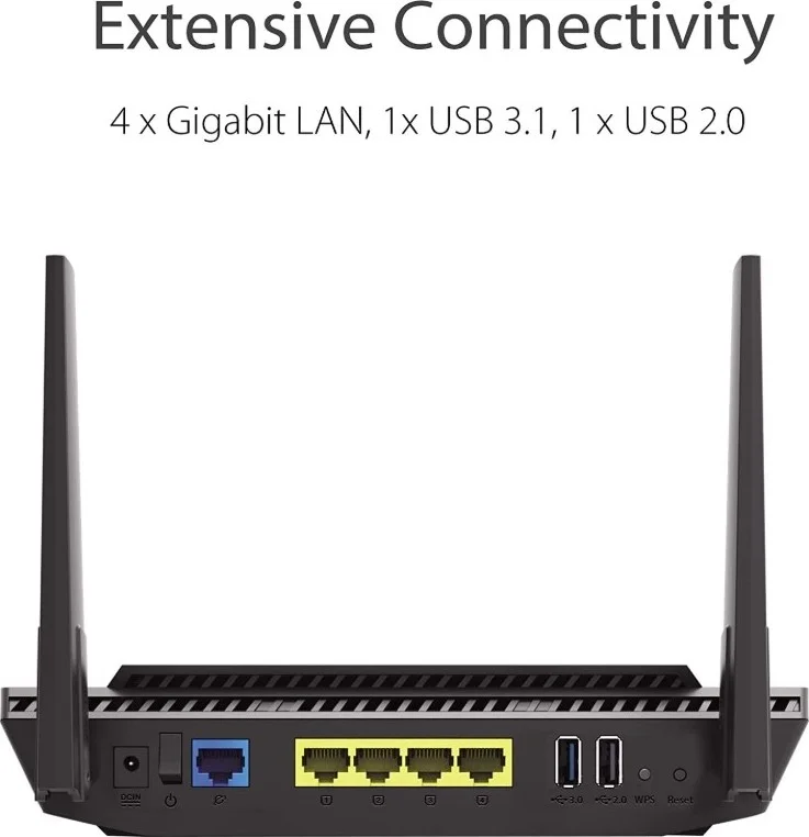 روتر وای فای 6 دو بانده ایسوس مدل RT-AX56U AX1800، وای فای کل خانه، AiMesh، MU-MIMO، OFDMA، VPN | 90IG05B0-BU2H00