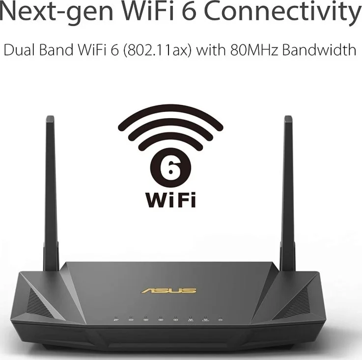 روتر وای فای 6 دو بانده ایسوس مدل RT-AX56U AX1800، وای فای کل خانه، AiMesh، MU-MIMO، OFDMA، VPN | 90IG05B0-BU2H00