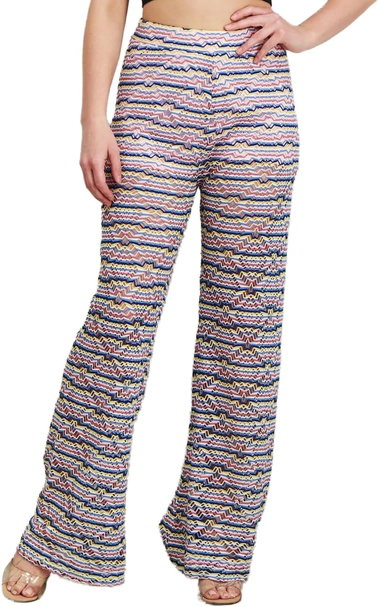 شلوار زنانه کمر بلند با بافت XS صورتی