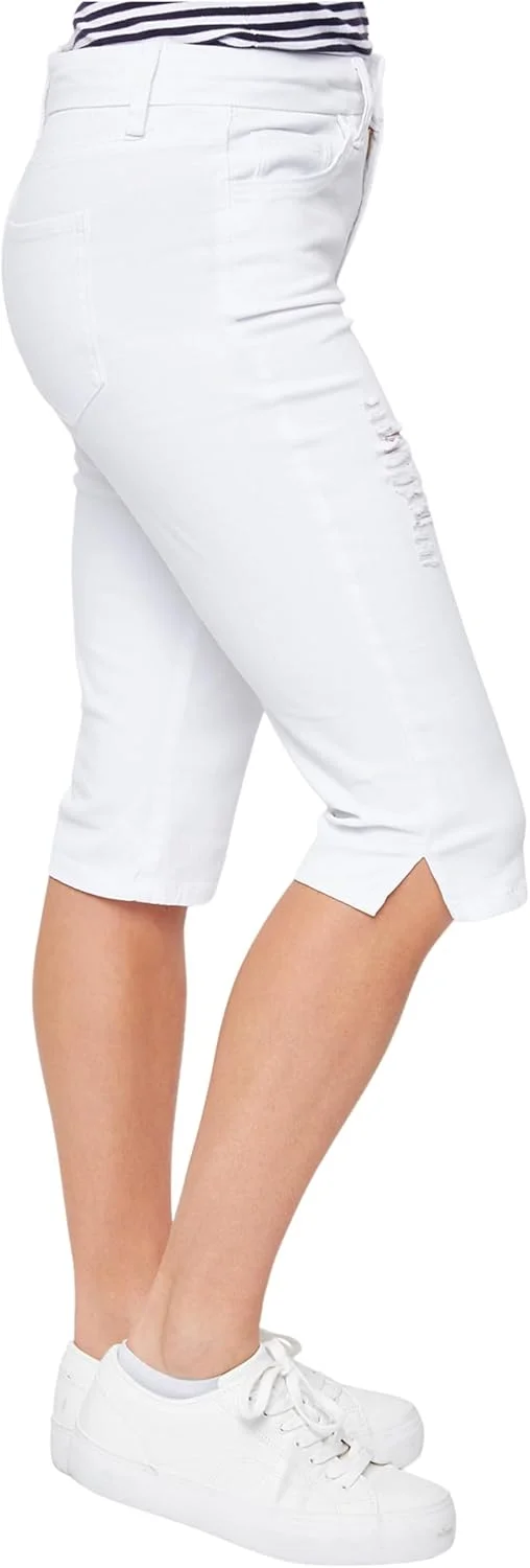 شلوار کَپری زنانه با فاق بلند و چاک کناری