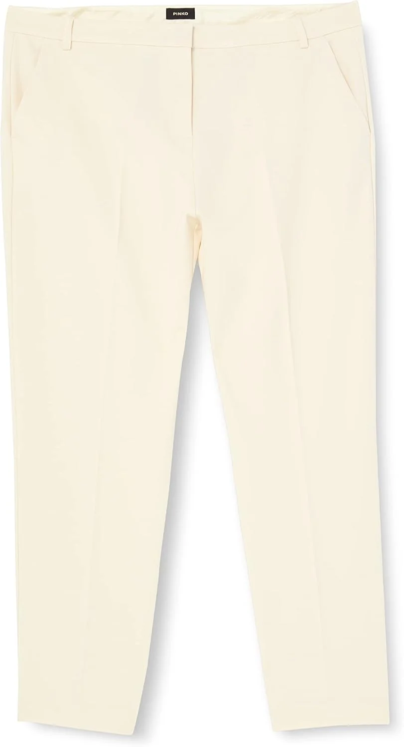 شلوار زنانه Pinko Bello Pantalone Punto STOFFA S، N96_FUMO Bianco، سایز 42