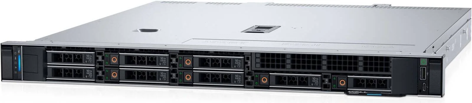 سرور رکمونت دل PowerEdge R360 با پورت دوگانه 1 گیگابایتی 5720، پردازنده Intel Xeon E-2414، حافظه 64 گیگابایتی UDIMM 5600Mhz، حافظه SSD 3.84 ترابایتی SATA، PERC H355، iDRAC9 Basic16G، منبع تغذیه 2x 600W | PE-R360