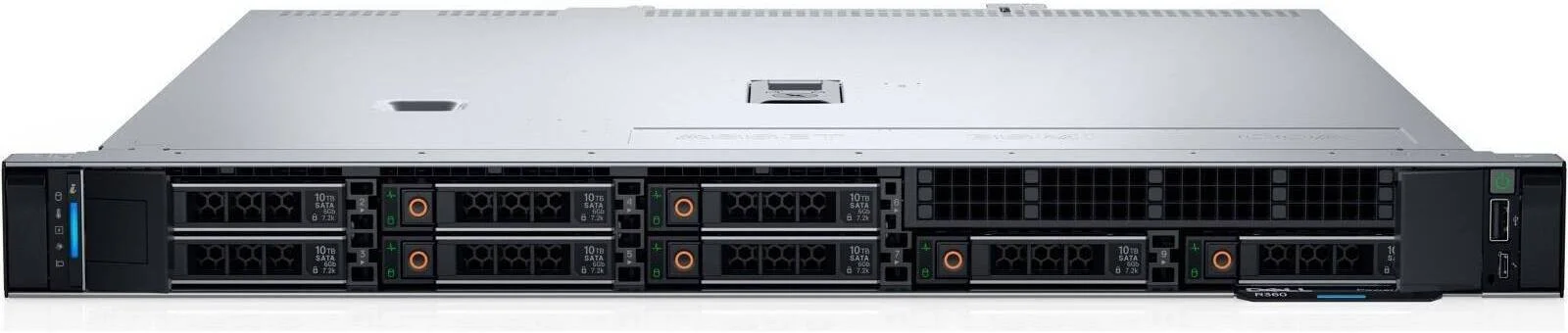 سرور رکمونت Dell PowerEdge R360 با دو پورت 1Gb 5720، پردازنده Intel Xeon E-2478، رم 64 گیگابایت، 2 عدد SSD SATA 1.92 ترابایتی، PERC H755، iDRAC9 Basic 16G، منبع تغذیه (1+1) 600W | PE-R360