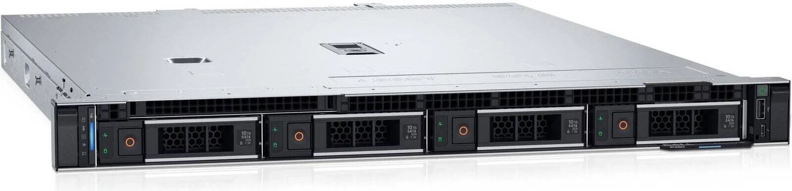 سرور رکمونت Dell PowerEdge R360 با دو پورت 1Gb 5720، پردازنده Intel Xeon E-2478، رم 64 گیگابایت، 2 عدد SSD SATA 1.92 ترابایتی، PERC H755، iDRAC9 Basic 16G، منبع تغذیه (1+1) 600W | PE-R360